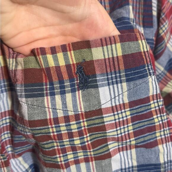 Vintage Men's Size XL Blake 100% Cotton Plaid Short Sleeve Polo Ralph Lauren - Picture 4 of 6